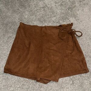 Abercrombie & Fitch Brown Mini Wrap Skort